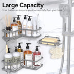 YASONIC Shower Caddy Corner, No Drilling Shower Organizer Corner - Image 8