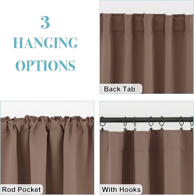 RYB HOME Blackout Curtains 80 inches Long Thermal Insulating Large Window - Image 6