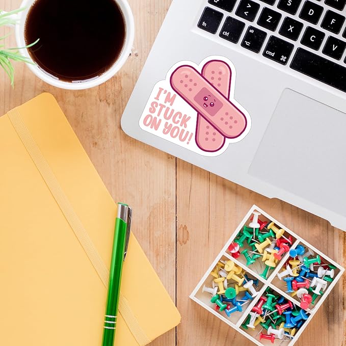 YAZMEEN 20 Pcs Cute Nurse Stickers I'm Stuck on You Medical Stickers Funny Appreciation Gift for RN LPN CNA Nurse Doctor Medical Assistant 2.5'' Nursing Stickers Decals for Water Bottle Laptop Phone