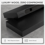 Homeforia Floating Black Shelf 42 inch, High End Solid Real Wood 42 inches Long - Image 4