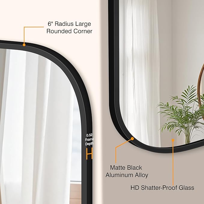 Bathroom Mirror for Wall, HD Reflection Shatterproof Mirror for Living Room - Image 3