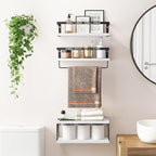 Fixwal Wall Mounted Bathroom Shelves Over Toilet, Rustic Wood Floating Shelves - Image 4