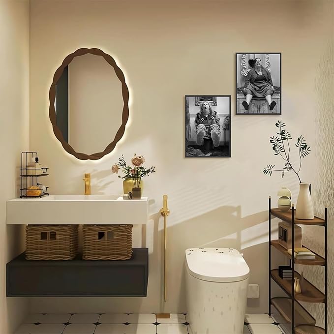 Funny Bathroom Wall Art Set of 4, Vintage Humor Bathroom Decor Wall Art - Image 4