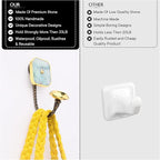Indian Shelf Pack of 6 Stone Wall Hooks Decorative Modern - Image 3