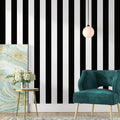 Jeweluck Black and White Wallpaper Peel and Stick Wall Paper 17.7”x118.1” Black by Jeweluck