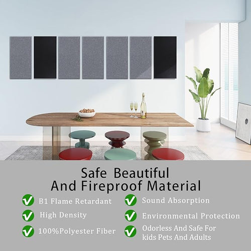 6 Pack Self-Adhesive Acoustic Panels, 15.75" X 31.5" X 0.47" Soundproof Wall - Image 2