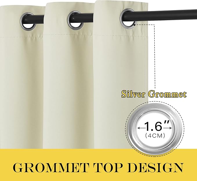 NICETOWN Beige Blackout Curtains - Image 6