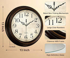 Vintage Wall Clock 13 Inch Quartz Silent Non-Ticking Analog Clock Battery - Image 3