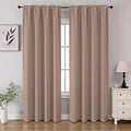 CUCRAF Khaki Blackout Curtains 90 inch Length 2 Panels Set, Rod Pocket Room by CUCRAF