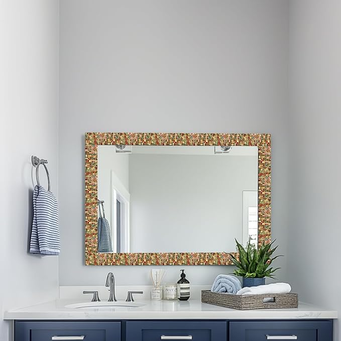 HOMETITUTE Wallpaper Border Peel and Stick Colorful Geometric Texture - Image 6