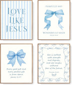 LARTSFRO Coquette Blue Bow Jesus Wall Art Decor Posters, Light Blue Bow by Unknown