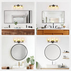 TALOYA Bathroom Vanity Light Fixtures, 3-Light Modern Black and Gold Wall - Image 9
