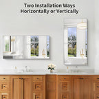 KOCUUY Silver Bathroom Mirror, HD Tempered Glass, Anti-Rust Brushed Silver Frame - Image 7