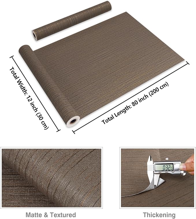 CRE8TIVE Dark Brown Grasscloth Peel and Stick Wallpaper Textured Grass Cloth - Image 8