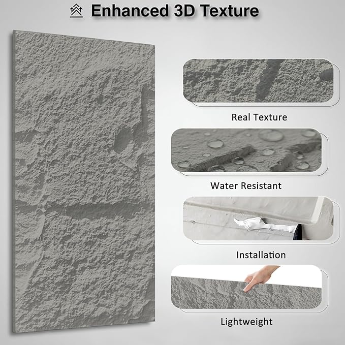 3D Faux Stone Wall Panels, 1.18" wall Panels - Image 3
