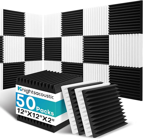 50 Pack Sound Proof Foam Panels by Knightsacoustic