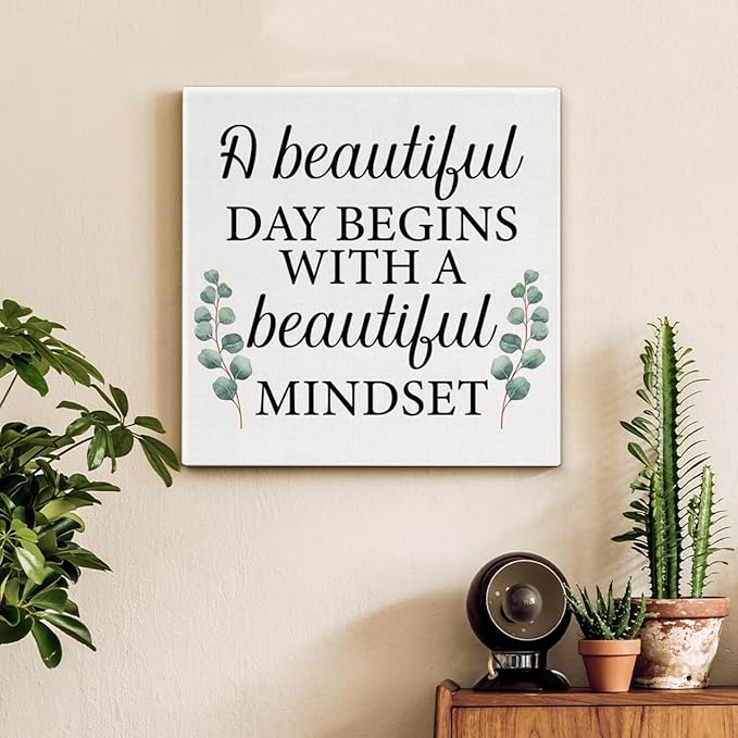 Motivational Eucalyptus Wall Art Decor, Inspirational Green Botanical Pictures - Image 3
