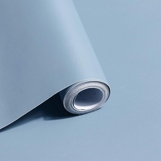 Safiyya Blue Contact Paper Grey Blue Peel and Stick Wallpaper Removable by SAFIYYA