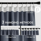 MIULEE Stone Blue Back Tab Blackout Curtains 90 Inches Long 2 Panels Set - Image 3