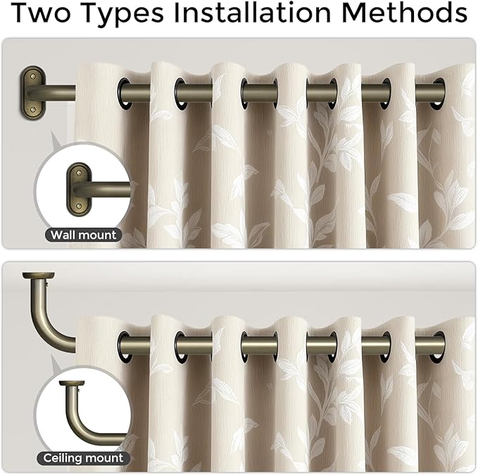 2 Pack Curtain Rods 36-88 Inch, Antique Bronze Wrap Around Blackout Curtain Rods - Image 4