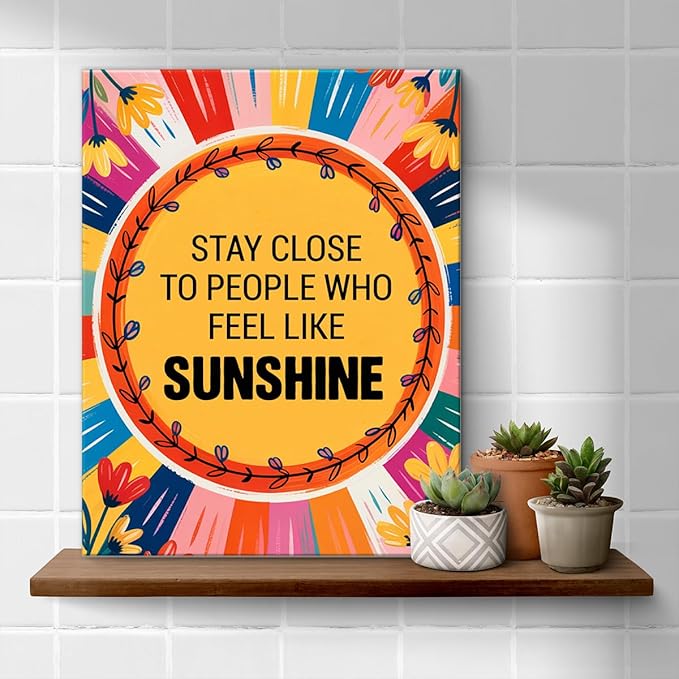 Inspirational Sunshine Wall Art Decor, Motivational Canvas Painting Pictures - Image 4