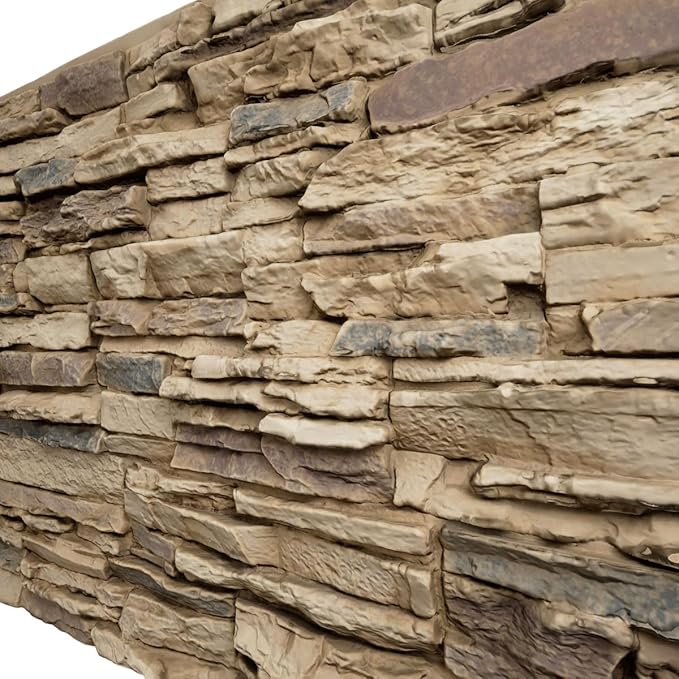 EverStone Canyon Ridge Faux Stone Panel, 45 3/4"W x 24 1/2"H x 1 1/4"D - Image 7