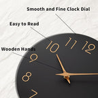 Mosewa Wall Clock 14 Inch Black Battery Operated Silent Non Ticking Simple - Image 9