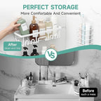 Veken 6-Pack Rustproof&Waterproof Shower Caddy, Adhesive Shelves Rack - Image 7