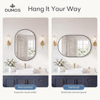 DUMOS 24" x 36" Oval Bathroom Mirror, Tempered Glass, Morden Vanity Mirror - Image 4