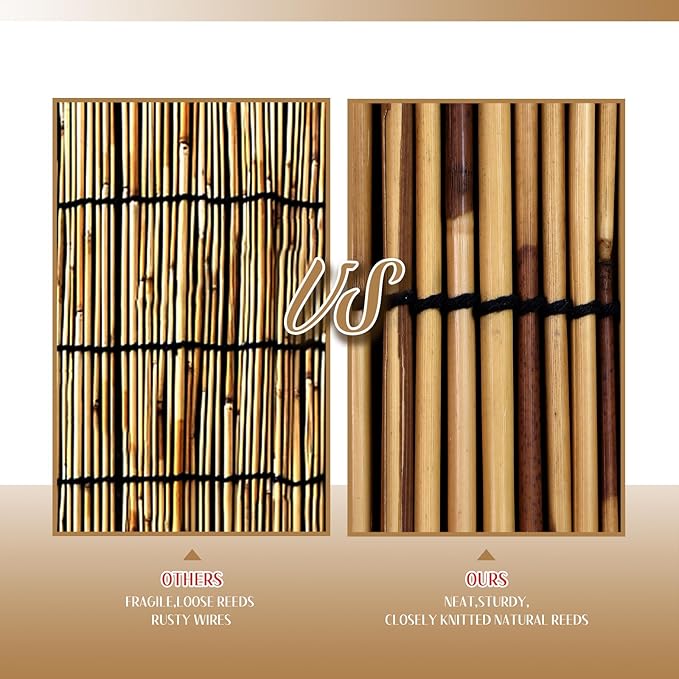 2 Pack Bamboo Reed Roll-Up Blind Shades - Image 6
