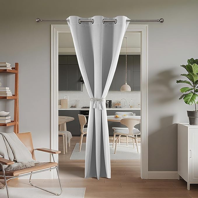 Joydeco Blackout Door Curtain for Doorway Privacy 108 Inches Long, Grommet - Image 2
