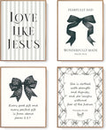 LARTSFRO Coquette Black Bow Jesus Wall Art Decor Posters, Inspirational Bible by Unknown