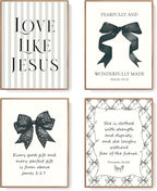 LARTSFRO Coquette Black Bow Jesus Wall Art Decor Posters, Inspirational Bible by Unknown