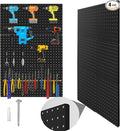 Peg Board, 6 Pack 12"x12" Black Metal Pegboard Panels Pegboards Wall Organizer by Hogurity