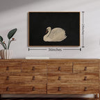 OIQArtOIQ Vintage Framed Wall Art Moody Grace Swan Canvas Art Prints Rustic - Image 2