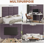 IFNOW Wall Mounted Upholstered Headboard Queen, 3D Peel and Stick Soundproof - Image 7