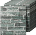3D Wall Panels Peel and Stick in Green，20 PCS XPE Foam 3D Wallpaper, Faux Brick by Greymond