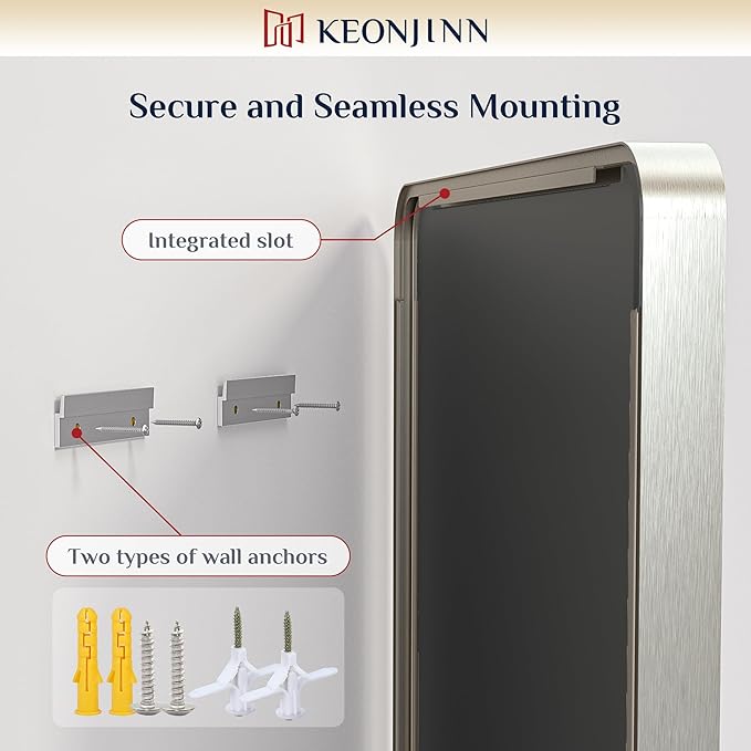 Keonjinn 20 x 30 Inch Brushed Nickel Bathroom Mirrors - Image 8