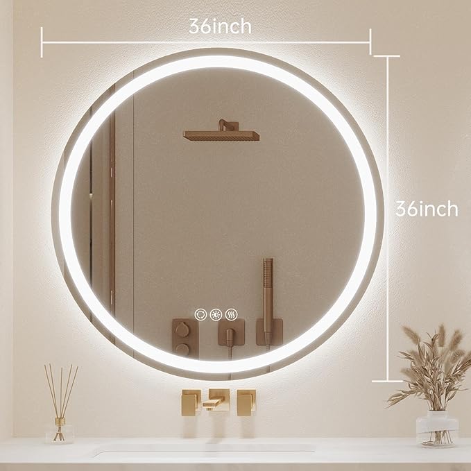 LOVESPEJO 36" Round LED Bathroom Mirror - Image 7