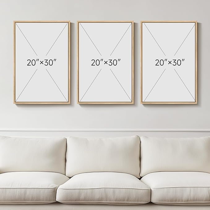 Large Framed Green and Beige Abstract Wall Art Set of 3, Modern Neutral Canvas - Image 3