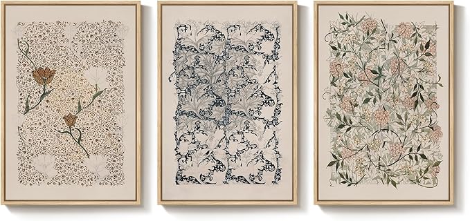 Framed William Morris Canvas Wall Art - Image 9