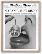 iHery No Panic Just Disco Small Framed Trendy NewsPaper Wall Art, Cherry Disco by iHery
