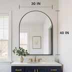 FICTOR Bathroom Mirror for Wall, Arched Vanity Bathroom Mirror for Over Sink - Image 2