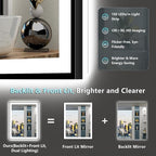 28x32 Black Framed LED Bathroom Mirror - Image 4