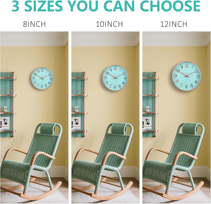 Wall Clocks Battery Operated, 12 Inch Non Ticking Digital Wall Clock, Silent - Image 8