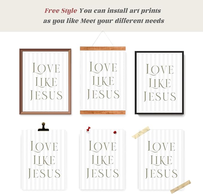LARTSFRO Coquette Beige Bow Jesus Wall Art Decor Posters, Inspirational Bible - Image 4