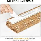 LazBlinds No Tools No Drill Bamboo Roller Shades, Cordless Bamboo Blinds - Image 7