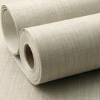 SHUFA Gray Beige Cotton-Like Textured Grasscloth Wallpaper Matte Thick Real - Image 2