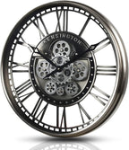 CLXEAST 21 Inch Modern Moving Gears Wall Clock - Image 8
