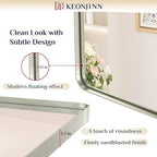 Keonjinn Brushed Nickel Mirror 40 x 30 Inch Large Silver Bathroom Mirror - Image 3